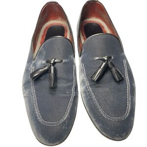 Magnanni "San Pedro" Velvet Loafer, Men's Slip-on Evening Shoes, Grey Size 8